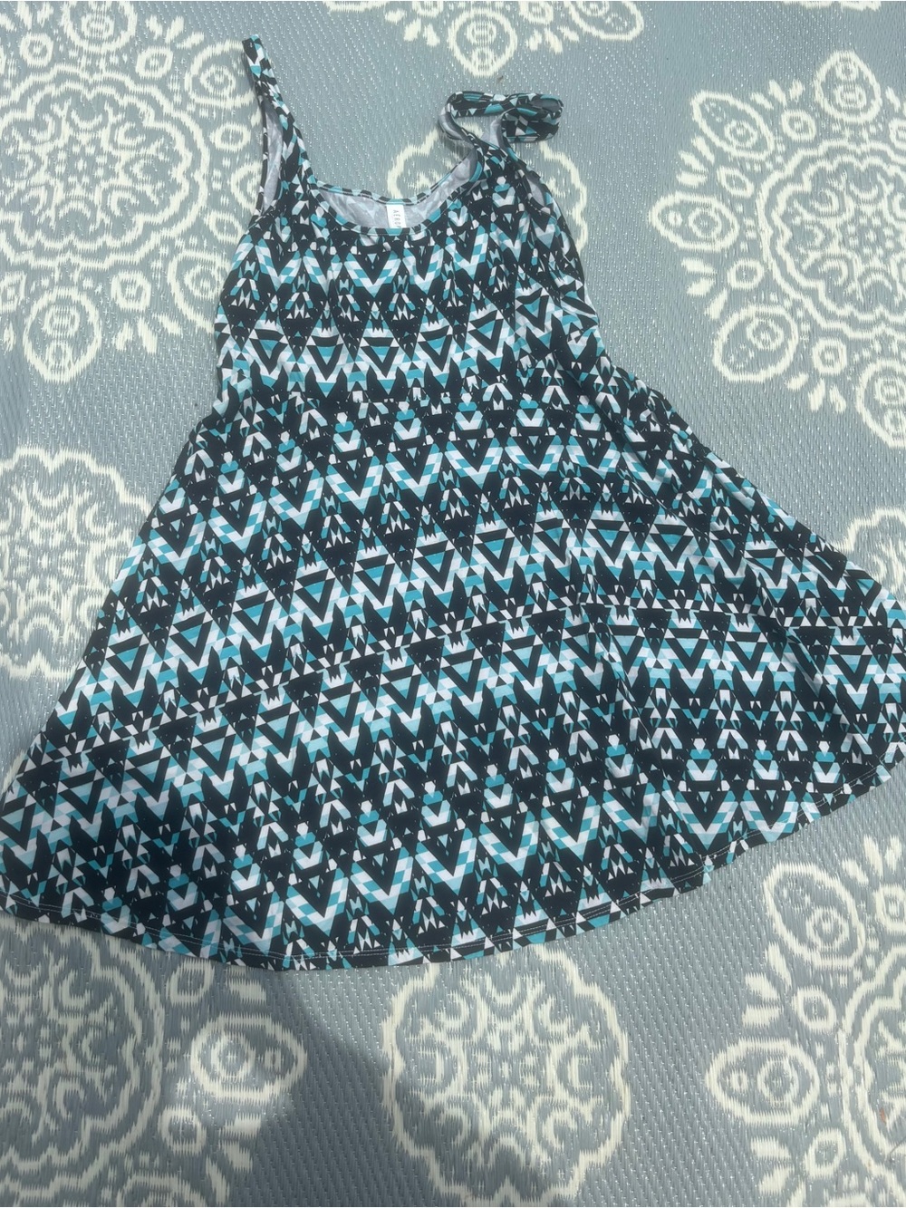 Aeropostale Geometric Tank Dress - Teal & Black